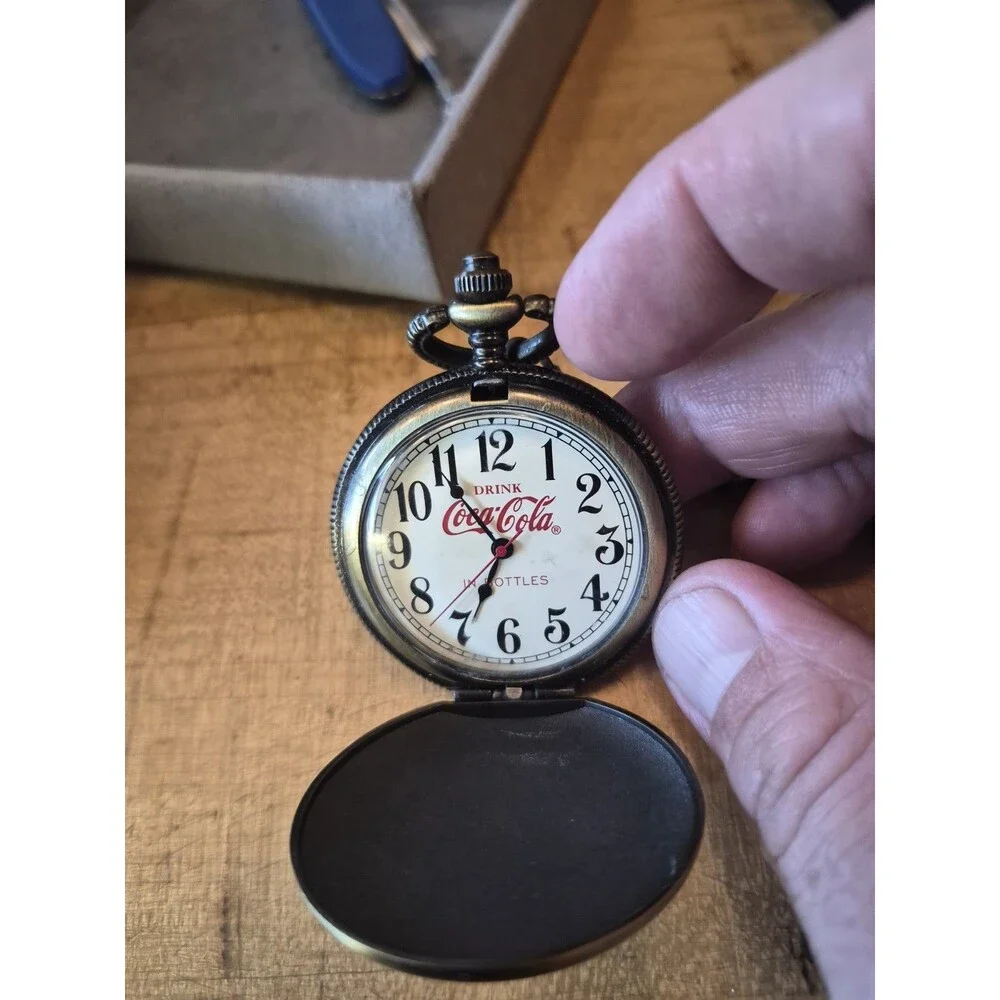 Coca-Cola Quartz Pocket Watch Retro/Vintage Style. New Battery